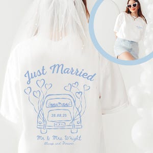 Just Married Shirt, Custom Honeymoon Shirt, Mr and Mrs Tees, Personalised Newlywed TShirt, Wedding Weekend Custom Tee, Unisex Plus Sizing
