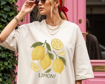 Vintage Lemons Shirt, Italian Summer Tee, Pastel Fruit Lemons TShirt, La Dolce Vita Limoncello Shirt, Ciao Bella Comfort Colors Plus Sizing