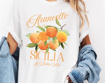 Retro Arancello La Dolce Vita Tee Aperitivo Shirt Amalfi Coast Orange Shirt Italian Cocktail Tshirt Italy Shirt Comfort Colors Plus Sizing