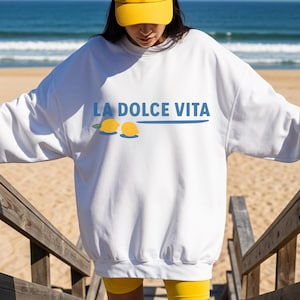 La Dolce Vita Shirt, Italian Summer Lemons Sweatshirt, Retro Italian Shirt, Amalfi Coast,Trendy Italy Ciao Bella, Womens Clothing Plus Sizes