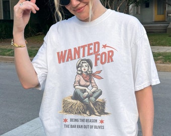 Western Cowgirls Shirt, Wanted for Personalized Cowgirl Tee, Cowgirl Shirt, Western Shirt, Country Girl Shirt, Vintage Western Graphic Tee