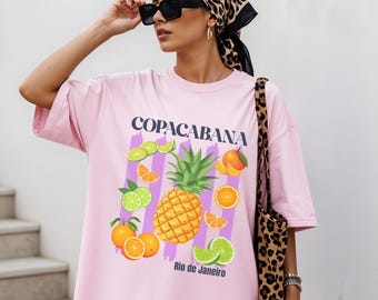 Copacabana Shirt, Rio de Janeiro Shirt, Coconut Girl Tee, Tropical Summer Fruity Shirt, Island Luxe Graphic Tee, Comfort Colors Plus Size
