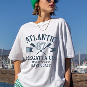 Sailing Club Shirt, Trendy Coastal Summer Graphic Tshirt, East Coast Travel Vacation Tee, Vintage Sailing shirt, Comfort Colors Plus Sizing