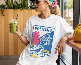 Positano Shirt, Italy Amalfi Coast Lemons T-shirt, La Dolce Vita Shirt, Italian Summer Graphic Tee, Travel Lover, Coastal Beach, Plus Sizes