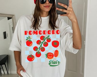 Pomodoro Italy Shirt, Tomato Girl Summer Tee, Retro Food Tee, Italian Market Shirt, Il Mercato TShirt, Vegetable Shirt, Comfort Colors Plus