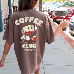 Coffee Club Aesthetic Retro Vintage Comfort Colors Graphic Tee, Bohemian Retro Tee, Grunge Hippie Boho Graphic, Coffee Lover StreetwearTee