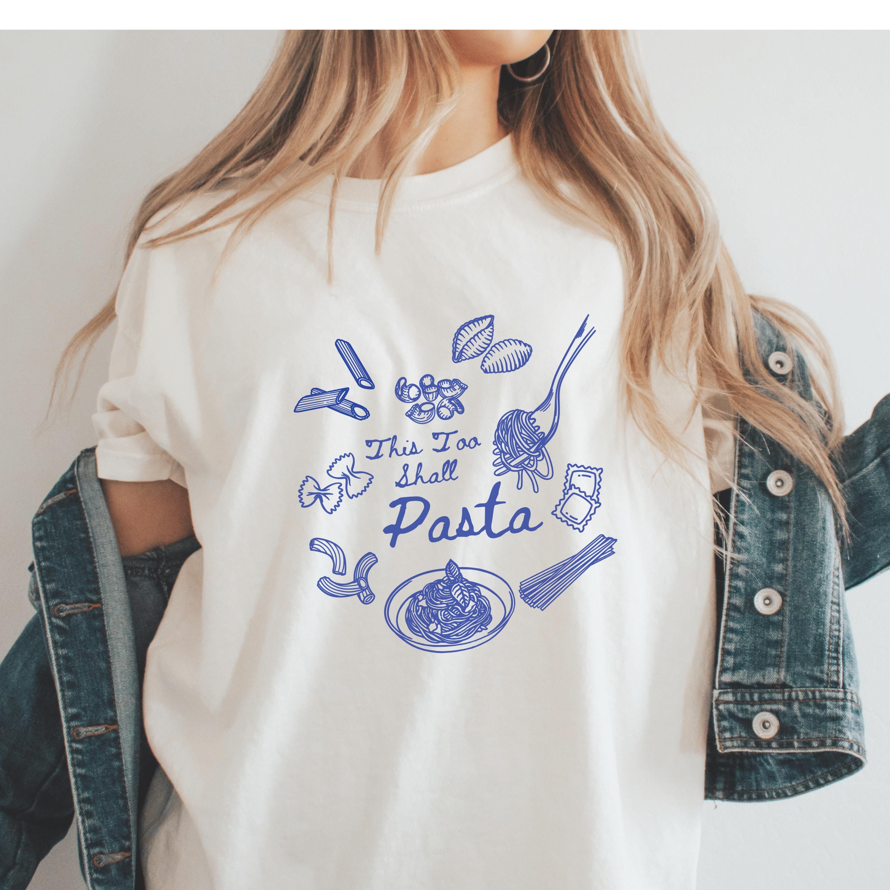 Pasta Tshirt, This Too Shall Pasta Funny Shirt, Tomato Girl Summer Tee, Vegan Pasta Retro Foodie Shirt, Spaghetti Lover Italian Food T-Shirt