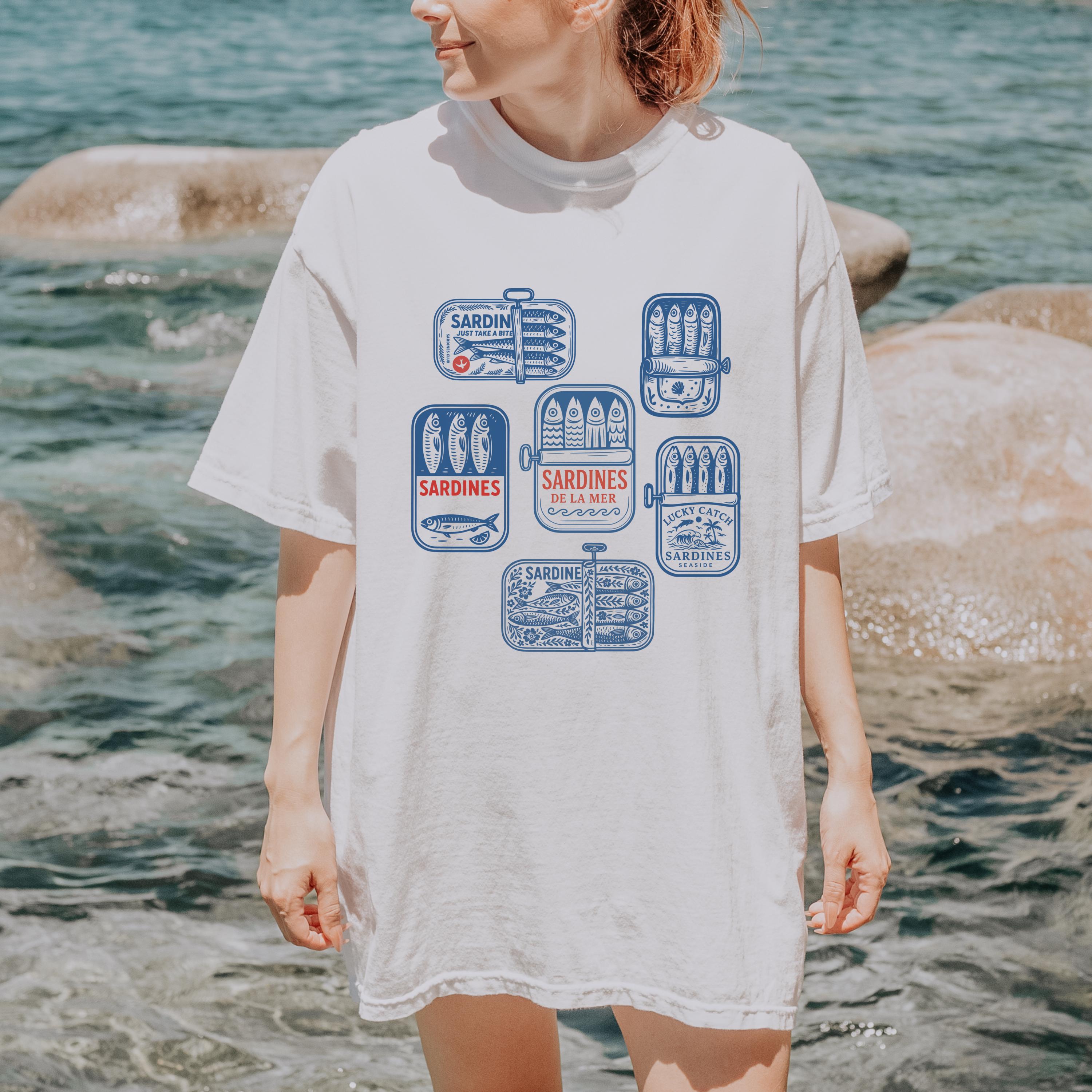Sardines Shirt, Tinned Fish Tshirt, Fisherman Aesthetic Tee