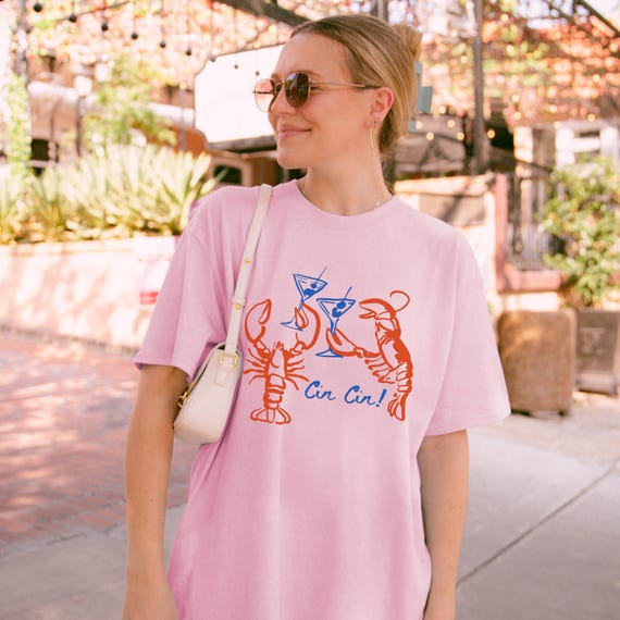 Lobster Martini Shirt, Lobster La Dolce Vita Shirt, Fisherman Aesthetic Tshirt, Coastal Lobster Tini Shirt, Coastal Granddaughter Plus Sizes