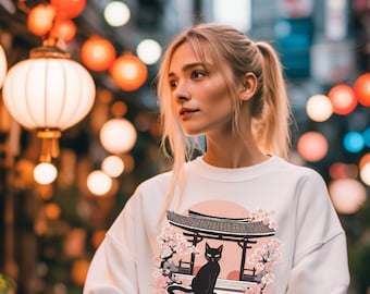 Kawaii Katze, japanischer Kunstliebhaber, Katzen-Sweatshirt, japanisches Hemd, Kitty T-Shirt, Ramen-Katze-T-Shirt, Kawaii-T-Shirt, Geschenk-Katzenliebhaber