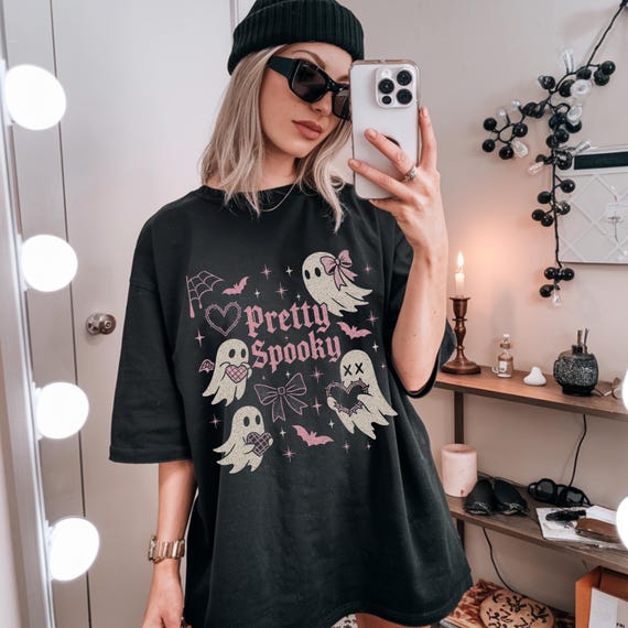 Cute Ghost Shirt, Halloween Shirt, Dead Spooky Shirt, Cute Goth Halloween Tee, Halloween Costume, Haunted Shirt, Comfort Colors Plus Sizes