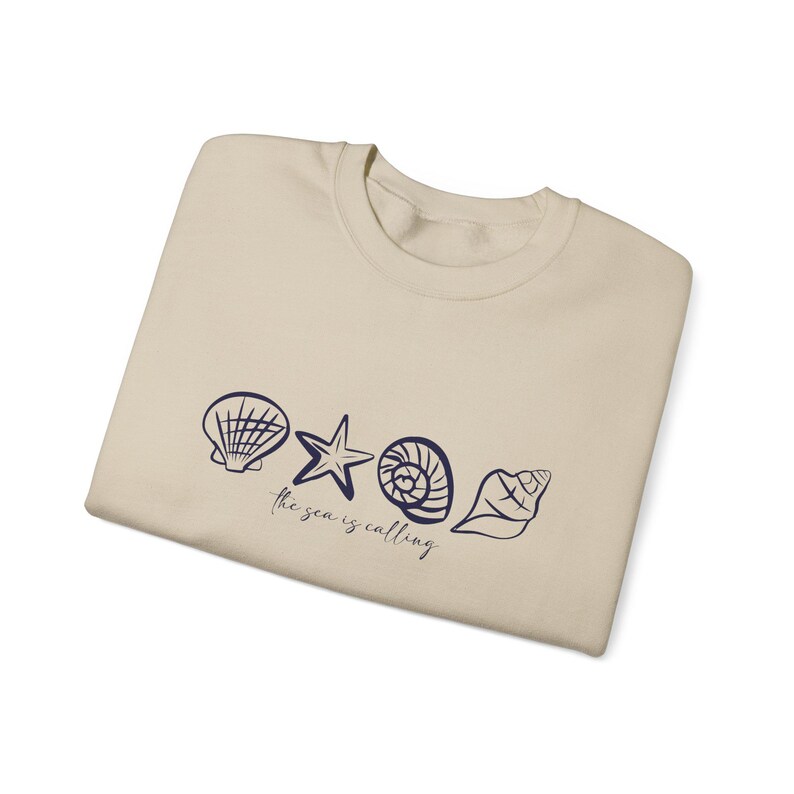 Seashell Shirt, Beach Sweatshirt, Fisherman Aesthetic, The Sea is Calling Coconut Girl Ocean Shirt, Summer Coastal Granddaughter Inspired Sand