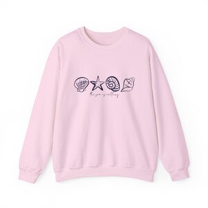 Seashell Shirt, Beach Sweatshirt, Fisherman Aesthetic, The Sea is Calling Coconut Girl Ocean Shirt, Summer Coastal Granddaughter Inspired Light Pink