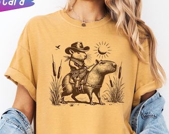 Comfort Colors Retro Capybara T-Shirt, Funny Capybara Vintage T-Shirt, Vintage 90s Capybara Shirt, Funny Capybara Gift, Capybara Lover Shirt