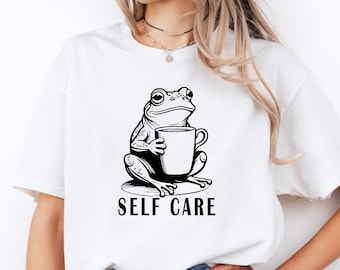 Funny Frog Self Care T-Shirt: Yoga Lover Gift