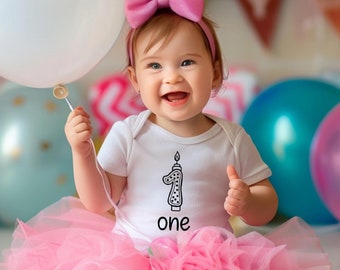 First Birthday Shirt: Baby One Candle Outfit