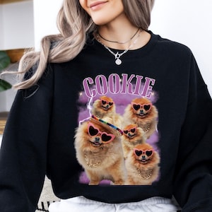 Custom Retro 90s Dog Sweatshirt: Personalized Pet Photo Graphic