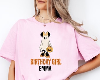 Custom Disney Halloween Birthday Shirt, Personalized Disney Halloween Shirt, Minnie Birthday Girl Tee, Mickey Birthday Boy Tee, Disney Shirt