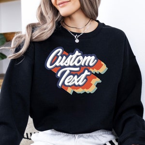 Custom Text Sweatshirt: Personalized Cotton-Blend Clothing Gift