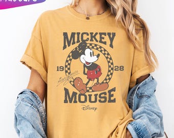 Comfort Colors Retro Mickey Mouse T-Shirt, Disney Vacation T-Shirt, Vintage Mickey T-Shirt, Disneyland Mickey T-Shirt, Magic Kingdom Shirt