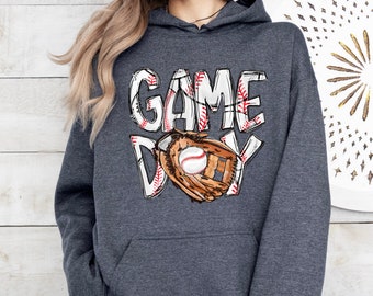 Unisex Baseball Game Day Hoodie: Cotton-Poly Blend