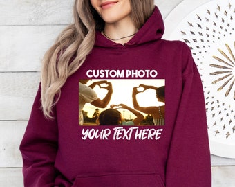Custom Photo Hoodie, Custom Hoodie With Image, Custom Text Hoodie, Personalized Picture Hoodie, Family Photo Hoodie, Custom Christmas Gifts