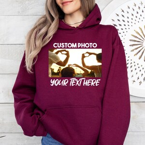 Custom Photo Hoodie, Custom Hoodie With Image, Custom Text Hoodie, Personalized Picture Hoodie, Family Photo Hoodie, Custom Christmas Gifts