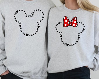 Minnie and Mickey Mouse Matching Couple Sweatshirt - Disneyland Apparel