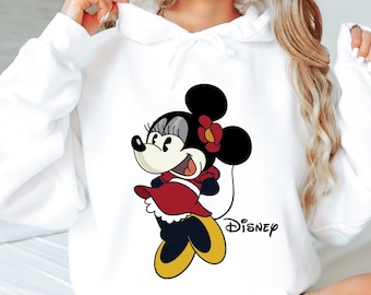 Disney Classic Minnie Mouse Pose Hoodie, Minnie Hoodie, Retro Disney Trip Sweatshirt, Disney Family Vacation Hoodie, Vintage Minnie Hoodie