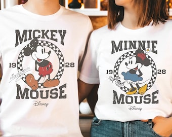 Retro Mickey Minnie Mouse T-Shirt, Disney Vacation Shirt, Retro Disney Couple T-Shirt, Mickey Mouse Shirt, Magic Kingdom, Classic Mickey Tee