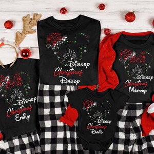 Disney Christmas T-Shirt, Mickey and Minnie Santa Christmas Shirt, Custom Disney Family Christmas Shirt, Christmas Matching Shirt, Xmas Gift