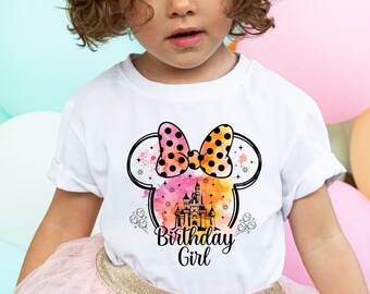 Watercolor Minnie Mouse Birthday T-Shirt: Disneyland Trip Shirt