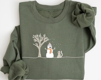 Christmas Snowman Sweatshirt, Snowman Sweatshirt, Christmas Sweatshirt, Snowman Christmas Sweatshirt, Winter Sweatshirt, Christmas Gifts