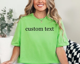 Customized Brat Shirt, Personalized Brat Tee, Y2K Style, Green Meme T-Shirt, Custom Text Brat Shirt, Brat Green T-shirt, Custom Brat Tee