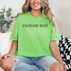 Customized Brat Shirt, Personalized Brat Tee, Y2K Style, Green Meme T-Shirt, Custom Text Brat Shirt, Brat Green T-shirt, Custom Brat Tee