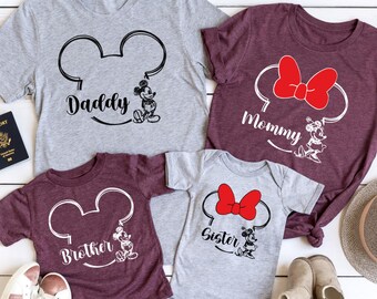Custom Name Disney Trip T-Shirts, Mickey and Minnie Disney Vacation Shirt, Disney Family Matching Tee, Personalized Disney Family Trip Shirt