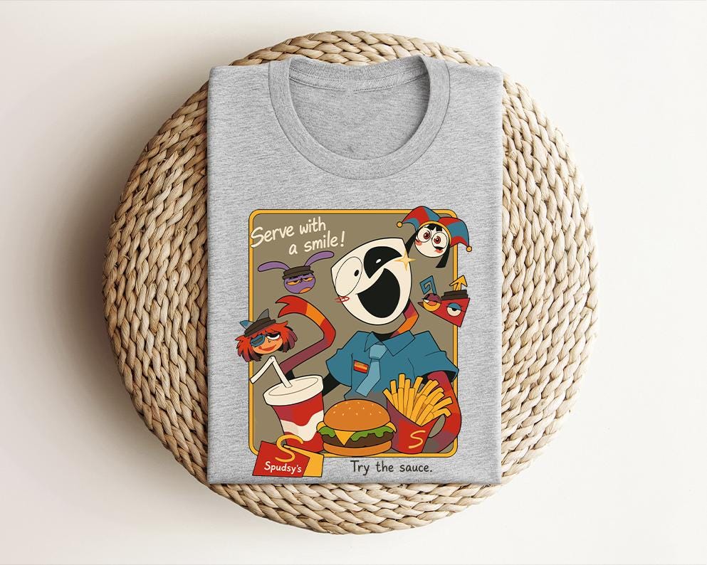 Digital Circus Spudsys Shirt Gangle Jax Fast Food Graphic Tee Retro ...