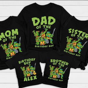 Custom Turtle Birthday Party T-Shirts, Turtles Birthday Boy Shirt,Turtles Matching Shirt,Movie Toddler Tee,Anime Boy Shirt,Green Turtles Tee