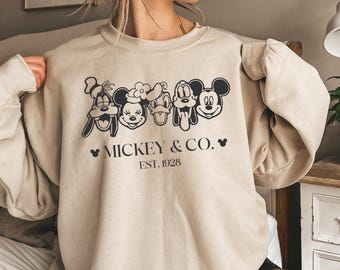 Mickey & Co Sweatshirt, Mickey and Co. Est. 1928 Sweatshirt, Unisex Sweater, Mickey And Friends Sweater, Disney Sweater, Disney Trip Sweater