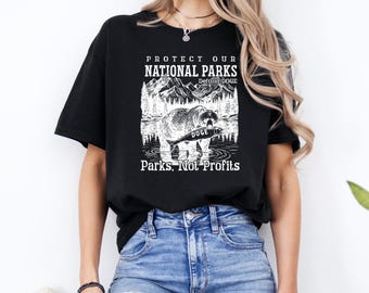 Protect Our Parks Graphic T-Shirt: Environmental Awareness Tee, Sustainable Hiking Shirt, Save The Planet Outfit