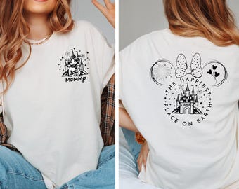 Comfort Colors Custom The Happiest Place One Earth T-Shirt,Mickey and Minnie Magical Castle Tee,Disney Family Trip Shirt,Disney Vacation Tee
