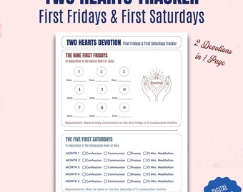 Sacred & Immaculate Heart Tracker: First Fridays and Saturdays Guide (Digital Download)