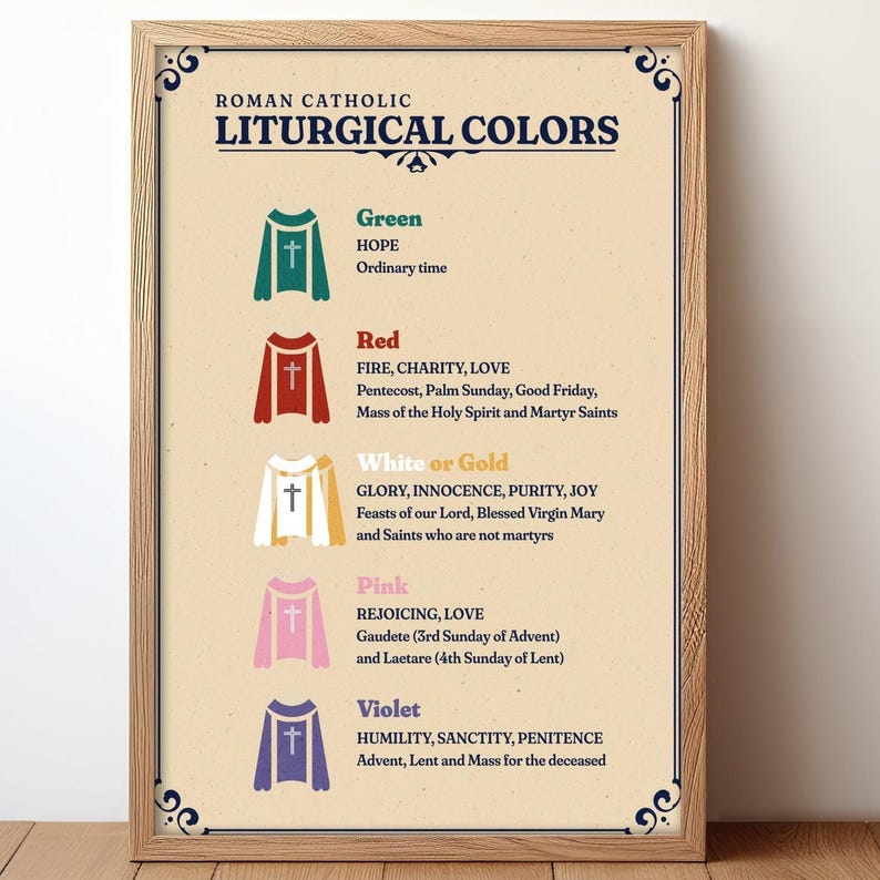 Liturgical Colors Catholic Poster Vestment Chart Classroom Decor liturgical-colors-catholic-poster-vestment-chart-classroom-decor