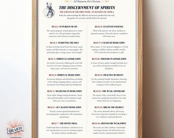 The Discernment of Spirits Poster, St Ignatius of Loyola 14 Rules (Digital Download)