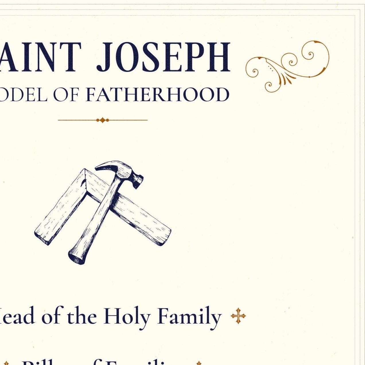 St. Joseph Poster: Model of Fatherhood Saint Joseph Feast Day (digital ...