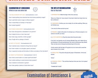 Catholic Confession Guide Printable: Examination of Conscience for Kids & Teens PDF (Digital Download)