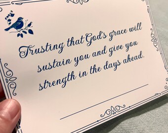 Christian Sympathy Card - Blue and White Condolence Gift