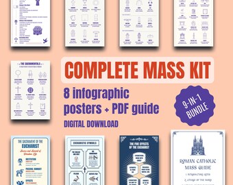 Catholic Mass Curriculum Bundle, 8 Posters & Visual Guide Starter Pack (Digital Download)