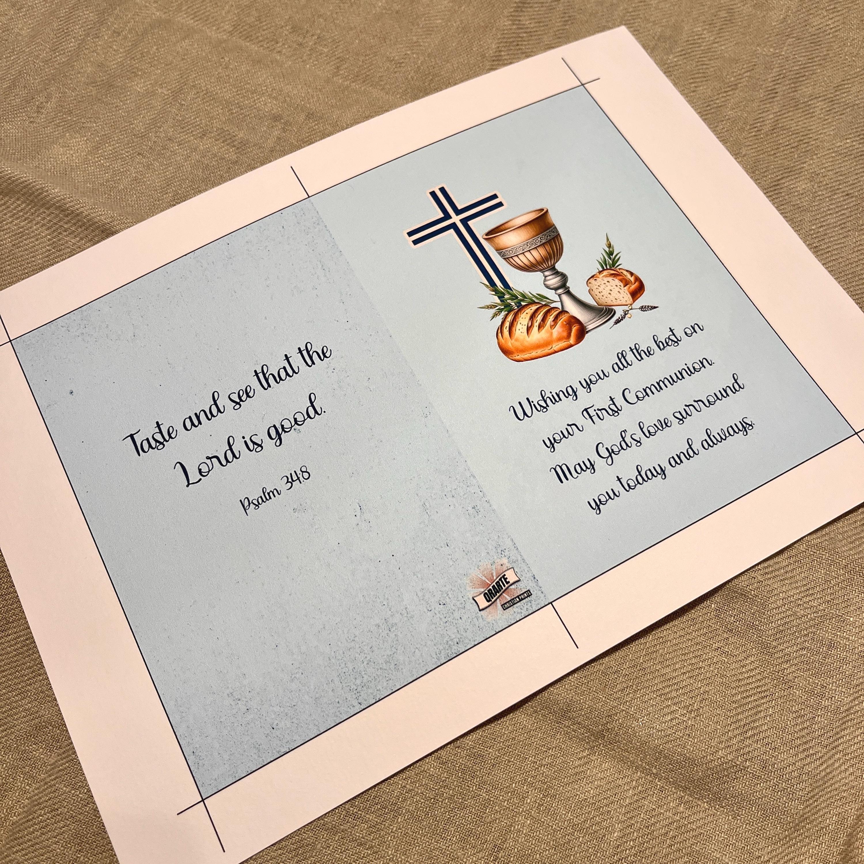 First Holy Communion Card: Catholic Gift for Boys and Girls (digital ...