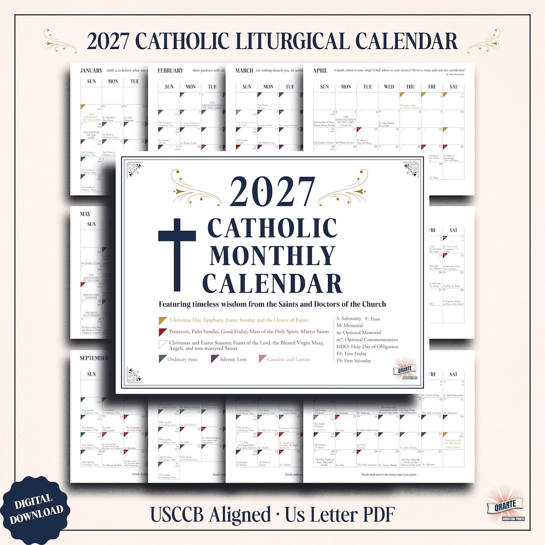 Traditional Catholic Calendar 2027
